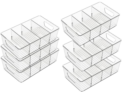 YIHAOBOX Kühlschrank Organizer 6er Set Ordnung im Kühlschrank, Stapelbar , Fridge Organizer ,Küchen, Kühlschrank, Schränke, Fridge Organizer Set, Aufbewahrung , Boxen Kühlschrank, BPA Frei