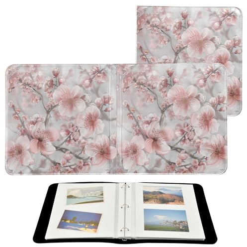 Album fotografico autoadesivo in stile bohémien, motivo floreale, colore oro rosa, 10 x 17 cm