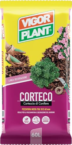 Corteza de pino de 60 l | Mantillo natural decorativo para jardín y macetas | Protege el suelo y reduce las malas hierbas | Ideal para parterres, huertos y plantas