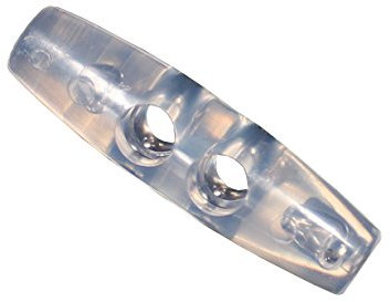 Knebel Knöpfe Kunststoff transparent farblos durchsichtig plexi 2 Löcher 30mm x 8mm (5 Stück)