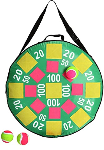 BS Toys Jeu de Fléchettes à Scratch - Cible Gonflable Sécurisée avec Velcro et Balles - Installation Facile en Intérieur/Extérieur - Comprend 3 Balles - Facile à Ranger - Enfants de 6 Ans et Plus