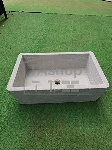 Vasca pilozzo in cemento grigio misure cm 60x40x18h