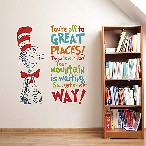 Runtoo Pegatinas de Pared Dr Seuss Stickers Adhesivos Vinilo Letras Frases Decorativas Infantiles Habitacion Bebe