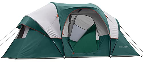 HIKERGARDEN Tente de Camping pour 10 Personnes – Tente familiale Portable Facile à Installer pour Le Camping, Tente dôme en Tissu Coupe- 35,6 x 28,9 x 28,8 cm (Vert)