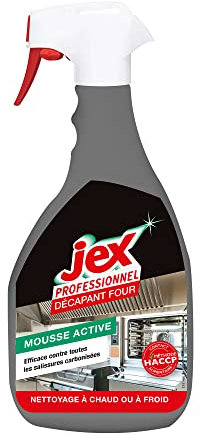 JEX Pro - Décapant four - Dégraisse rapidement - Nettoyage à chaud ou à froid - Compatible contact alimentaire - Mousse active - 1L - Fabrication française - Réservé aux professionnels