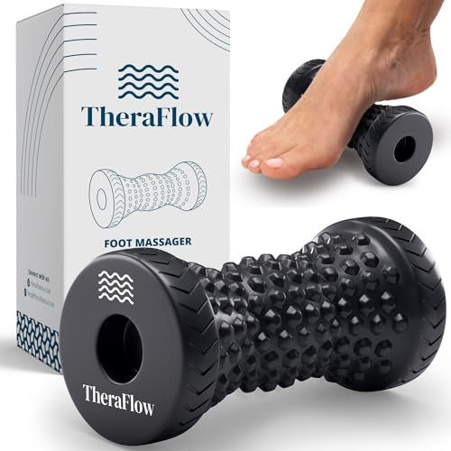 TheraFlow Portable Plantar Fasciitis Massager - Acupressure Foot Massagers for Pain and Circulation, Muscle Roller, Compact Foot Roller for Plantar Fasciitis Treatment