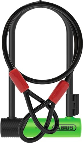 ABUS Bygellås 410K Ultra, Variant 150HB230, Grön + Cobra 10/120 | Robust lås för cykel och elsparkcykel, 150HB140, med praktisk hållare för ramen