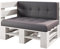 Lermowood Palettenmöbel Mp Eckbank 100 x 80 x 30 cm Weiß | Europaletten Indoor und Outdoor Lounge Gartenmöbel Holz Gartenmöbel Set Lounge Möbel Terrasse Balkon Loft Stil Paletten