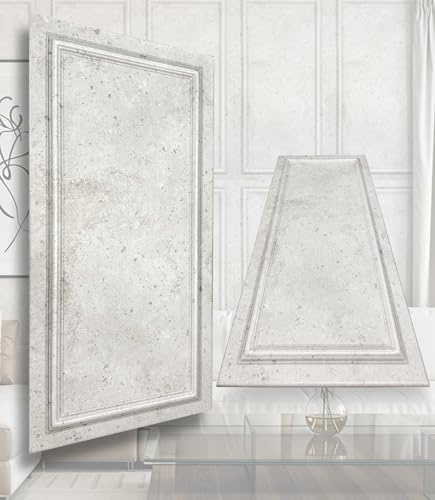 3D Wandpaneele aus XPS Polystyrol Styropor – weißer Beton - Klassische Wand- & Deckenverkleidung in Rahmenoptik, Betonoptik – 100x50cm