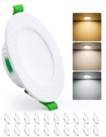 HOMEOW 20er Set LED Einbaustrahler 230V 68mm – 80mm Lochmaß, 5W LED Spots