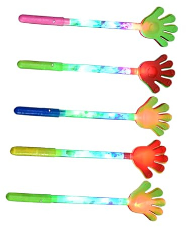 GLEAVI 5 piezas Manos Luminosas de Plástico para Aplausos Divertidos Juguetes de Animación con Cinco Dedos para Conciertos Fiestas y Eventos Deportivos
