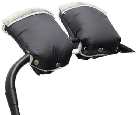 Handwärmer Kinderwagen Kinderwagen-Handwärmer, Winterhandschuhe, dicke, warme Handschuhe, wasserabweisend, wärmend, universelles Zubehör(Black)