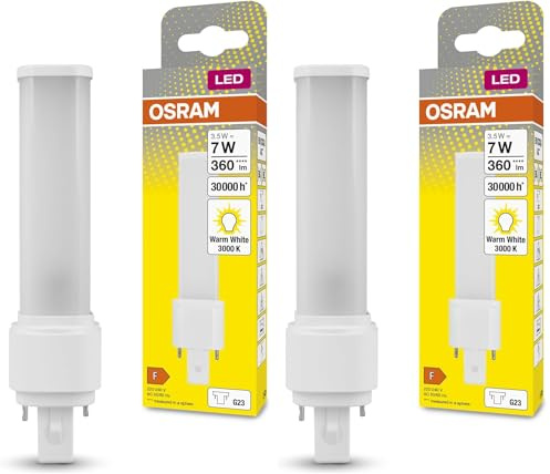 OSRAM DULUX LED S7 EM, G23, 3,5W, 360lm, 3000K, warmweiße Lichtfarbe, LED-Ersatz für herkömmliche Kompaktleuchtstofflampen mit 2pol. G23 Stecksockel, extrem lange Lebensdauer, keine Aufwärmzeit