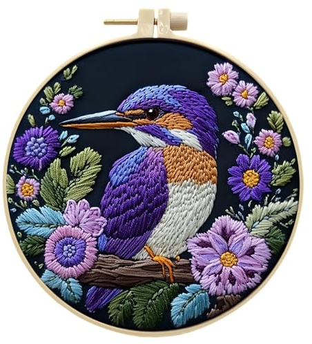 Fablet Embroidery Kit for Beginners, 20cm Hoop Threads&Tools