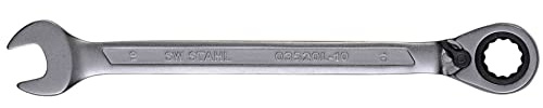 SW-Stål 03520L-10 Gaffelringsnyckel 10 mm med Spärrfunktion och 72 Tänder