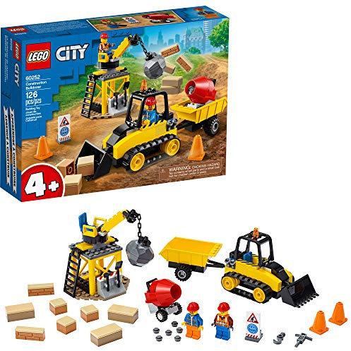 LEGO City Construction Bulldozer 60252 Toy Construction Set, Cool Building Set for Kids, New 2020 (126 Pieces)