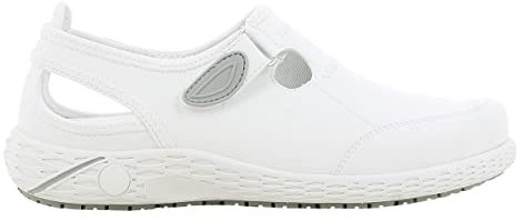 SAFETY JOGGER Arbeitsschuhe Damen Oxypas - LINA - Leichter, Bequemer Sicherheitsschuh mit Klettverschluss, ideal für Pflege, Küche oder Innenbereich, rutschfest, 38 EU Weiss