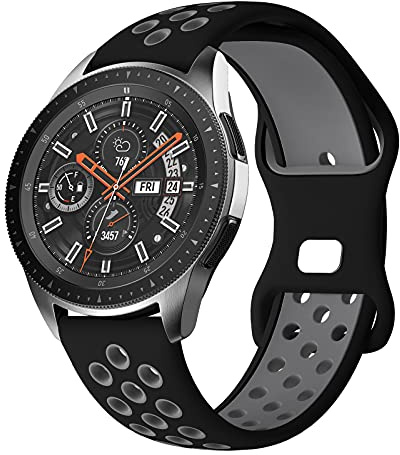 Syxinn Kompatibelt med Samsung Galaxy Watch 46 mm armband, Gear S3 Frontier klassiskt armband, 22 mm, armband, silikon, klockarmband, sportarmband för Galaxy Watch 3 45 mm/Huawei Watch GT/GT 2e/GT 2