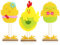 com-four® 3X Deko Aufsteller Huhn - Osterdekoration aus Filz und Holz zum Hinstellen - Niedliche Filz-Hühner [Auswahl variiert] (3 Stück - bunt 40cm)