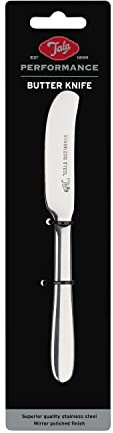 Tala Performance Stainless Steel Butter Knife, Stainless Steel with Mirror Polish Finish, Dishwasher Safe, Metallic Silver, 16.3 x 2 x 0.5 cm
