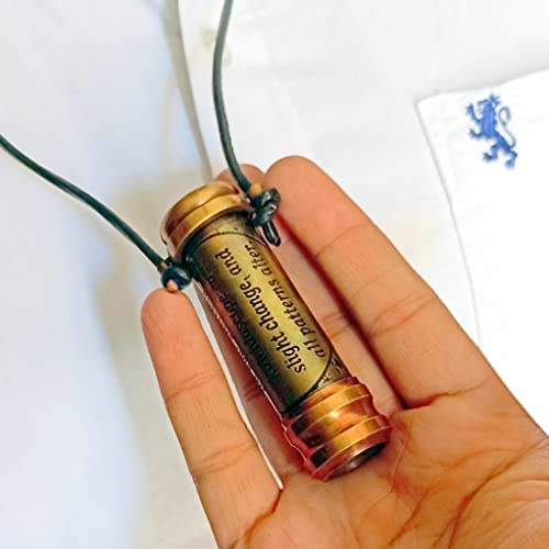 Antique Brass Kaleidoscope Pendent - Easy to Carry, Handmade for Kids, Family & Friends - 3 x 0.7