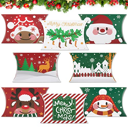 24 Stück Geschenkbox Weihnachten Klein Boxen Geschenkschachtel Rot Grün Süßigkeiten Box Schachtel Party Mitgebsel Geschenkkarton Deko für Weihnachten Geschenke Geburtstag