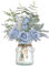 Kunstblumen mit Vase, künstliche Seidenrosen in Vase, künstliche Pflanze, Eukalyptus-Blumenarrangement für Zuhause, Büro, Bauernhaus, Badezimmer, Dekorationen, Couchtisch-Dekoration (staubiges blau)