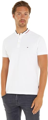 Tommy Hilfiger Polo de Manga Corta para Hombre Regular Fit, Blanco (White), XS