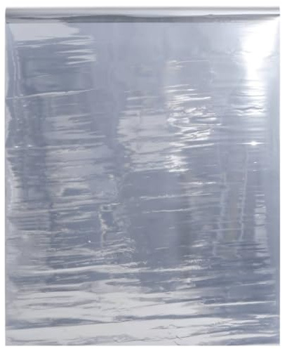 vidaXL Sonnenschutzfolie, Folie für Schlafzimmer Küche Wohnzimmer, Fensterfolie mit Spiegeleffekt, Sichtschutzfolie Spiegelfolie, Statisch Reflektierend Silbern PVC