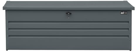 AXI Miles Baul exterior de metal - 1000L, antracita - arcon exterior con base y cerradura - arcon Jardin para herramientas de jardineria, cojines - 185 x 82 x 75 cm..