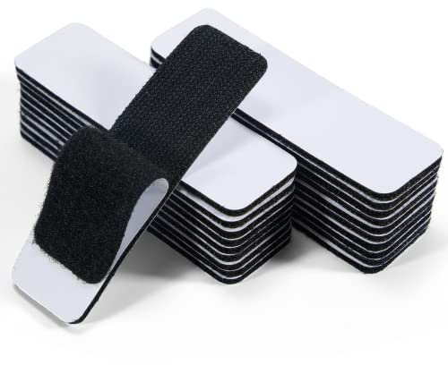 20 Pièces Bande Velcro Autocollante Adhésif Puissant, Scratch Autocollant Double Face avec Bande Velcro Extra Forte, Non-Tissé Adhésif Bande Velcro avec Fermeture, 3 x 10cm, Blanc