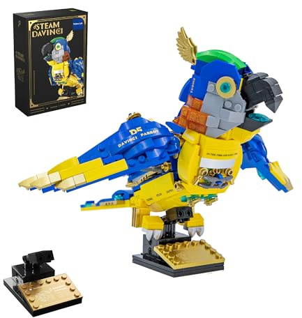TAIKONLAB Set di giocattoli steampunk ara da costruzione, modello creativo MOC per pappagallo animale come decorazione da collezione per la stanza, mattoni di qualità compatibili con le principali
