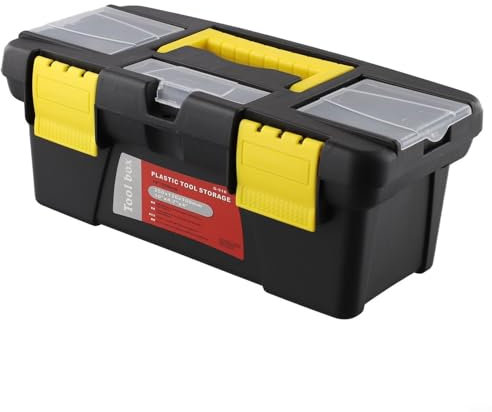 Babominimer Cassetta portautensili portatile di plastica di doppio strato a 10 pollici, piccolo organizzatore della scatola degli