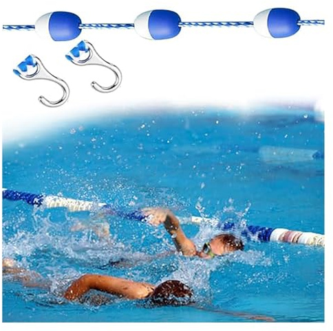 30Ft-328Ft Pool Safety Rope - Professional Swimming Lane Dividers, Floating Cordon with Buoys, High Visibility Pool Divider Line for Effective Safety, 164FT/50M Length