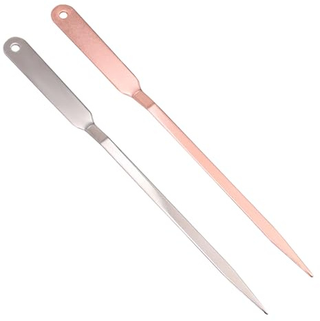 2pz Apribuste, Tagliacarte in Acciaio Inossidabile Strumenti per l'Apertura Della Posta per Ufficio Scuola Casa (Argento e Oro Rosa)