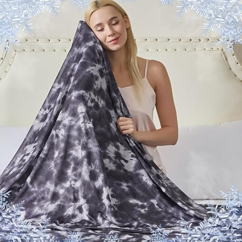 RUMBALUXY Enfriamiento de Verano, Manta de Verano, Manta refrescante para Sudores nocturnos, Japonesa Q-MAX> 0.45, Tinta-Tie-Dye, 228x274cm