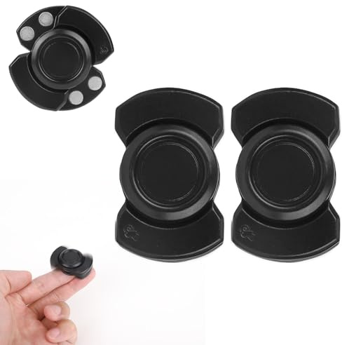 Penitue 2pcs Fidget Spinner Jouet pour Adultes, Silencieux Jouets Bout des Doigts Métal Clicker Magnétique avec Rotation Haute Vitesse pour Adolescents Garçons Cadeau Gadget Cool (Noir)