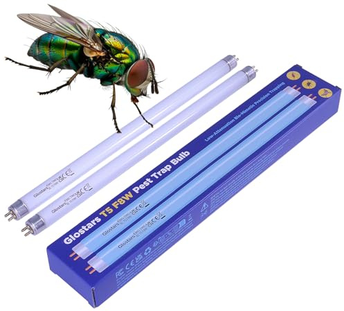 Glostars T5 F8W BL UV-ersättningsrör för elektrisk insekticid, 30 cm svart ljusrör för myggfälla/flugfälla 8/16W - set med 2