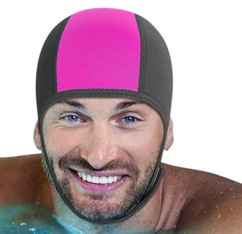 Gorros de natación para mujer (neopreno, 2,5 mm) | Gorro de natación de neopreno elástico para adultos, gorro de natación ajustable para buceo, surf, kayak, balsa, canoa,