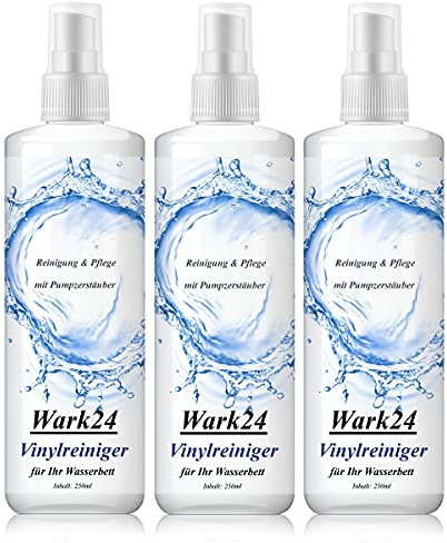 Wark24 Vinylreiniger für Wasserbetten, 3 x 250 ml für die gründliche Reinigung & Pflege von Wassermatratzen, langanhaltender Schutz
