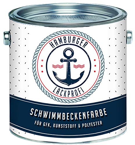 2-K Schwimmbeckenfarbe GLÄNZEND Verkehrsblau RAL 5017 Blau für GFK Kunststoff Polyester SET 2k Poolfarbe Schwimmbadfarbe Schwimmbeckenbeschichtung Unterwasserfarbe // Hamburger Lack-Profi (2,5 L)