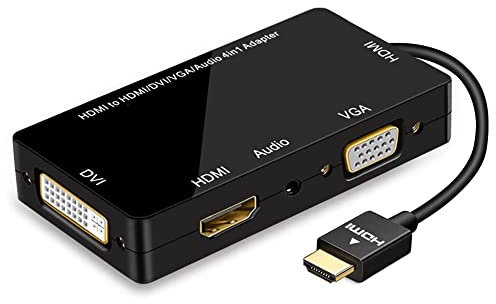 ConnBull HDMI auf VGA DVI Adapter Converter 1080P Synchronanzeige zu VGA Audio 4 in 1 Videokonverter