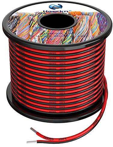 18awg 2x0,8mm² Silikon Elektrischer Draht Kabel sauerstofffrei hochtemperaturbeständiger verseilter verzinnter Kupferdraht, 2x20 Meter