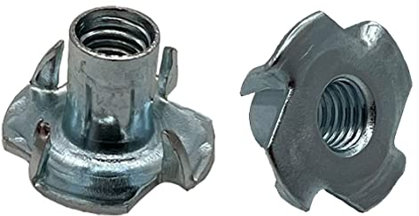 Tuercas de impacto de madera con 4 puntas de impacto – M4 x 8 – 20 unidades – Tuercas de impacto con rosca interior métrica – Tuercas de impacto inoxidables para madera, plástico – galvanizado