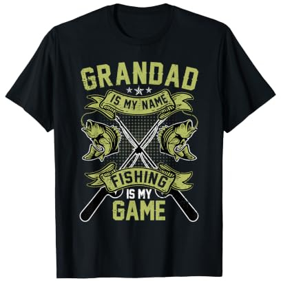 Vintage Fishing Grandad Fathers Day Grandfather Fisherman T-Shirt