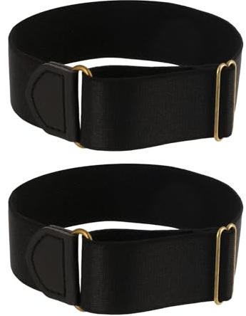 salbsever Ligas elásticas negras para hombre, ajustables, antideslizantes, para camisa de manga larga, 2 pzas, talla única