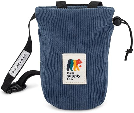 OSO Supply Co Vintage Corduroy Chalk Bag for Climbing Chalk Bucket with Belt and Zipper Pocket - Perfect Climbing Equipment for Indoor and Outdoor Gym