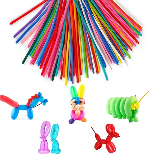 MagiSel 100 Stück Mehrfarbig Lange Modellierballons für Tiere, Magic Modellierballons Luftballons, Modellier Luftballons für DIY, Party Dekoration