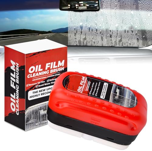 Vibbang Automotive Oil Film Cleaning Brush, Detergente Per Parabrezza Auto,120ml Pulitore Pellicole D'Olio, Pannello Per La Pulizia Del Vetro, Per i Finestrini Dell'Auto Rimuovi Sporco
