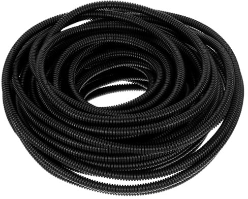 sourcing map Wire Loom Tubing 15M - 4.5mm, Wire Conduit Hose Cord Protector Cable Sleeves Flexible Electrical Wire Cover